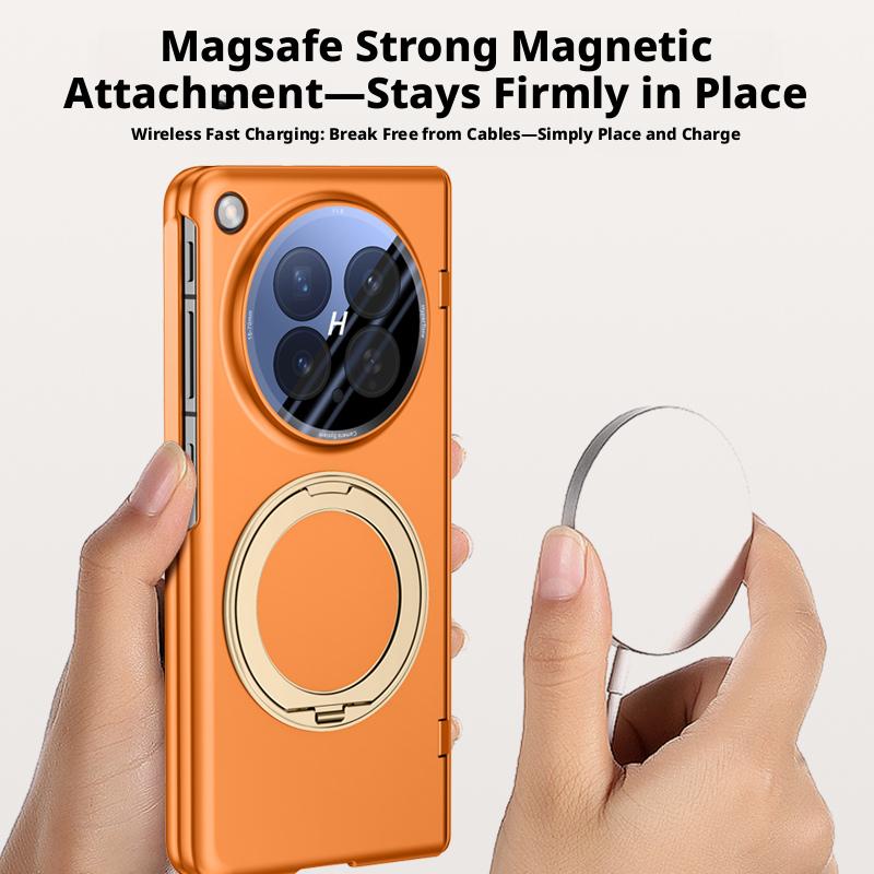 For Oppo Find N6 Case Skin Friendly Matte Magnetic 360° Rotating Bracket Folding Hinge with Film Lens Protection Hard Cover
