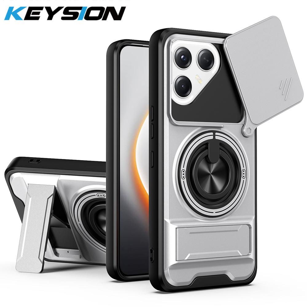 KEYSION Magnetic Phone Case for TECNO POVA 7 Ultra 5G 7 Pro Slide Camera Protection Upright Kickstand Ring Shockproof Back Cover