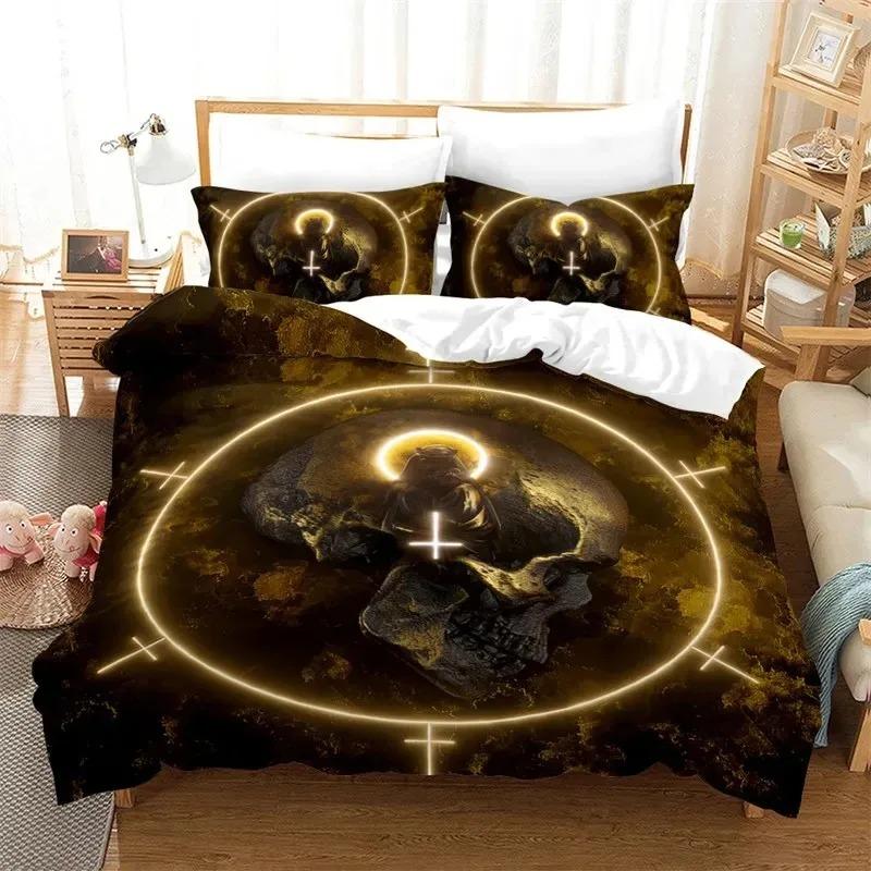 Christian Cross Jesus Duvet Cover Set Faith Over Fear Bedding Set 3D All Over Religion Comforter Cover Set Quilt Cover King Size