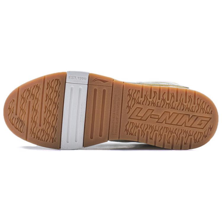 Li Ning We Wo Pro Pro Spliced Upper Fashion Versatile Comfortable Durable Non-Slip Lightweight Low-Top Skate Shoes Men sneaker White Brown AECU005-1