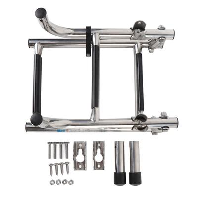 3 Steps Foldable Boat Ladder Stainless Steel Stern Mount Enhanced Grip Swim Deck Ladder for Yacht Dock