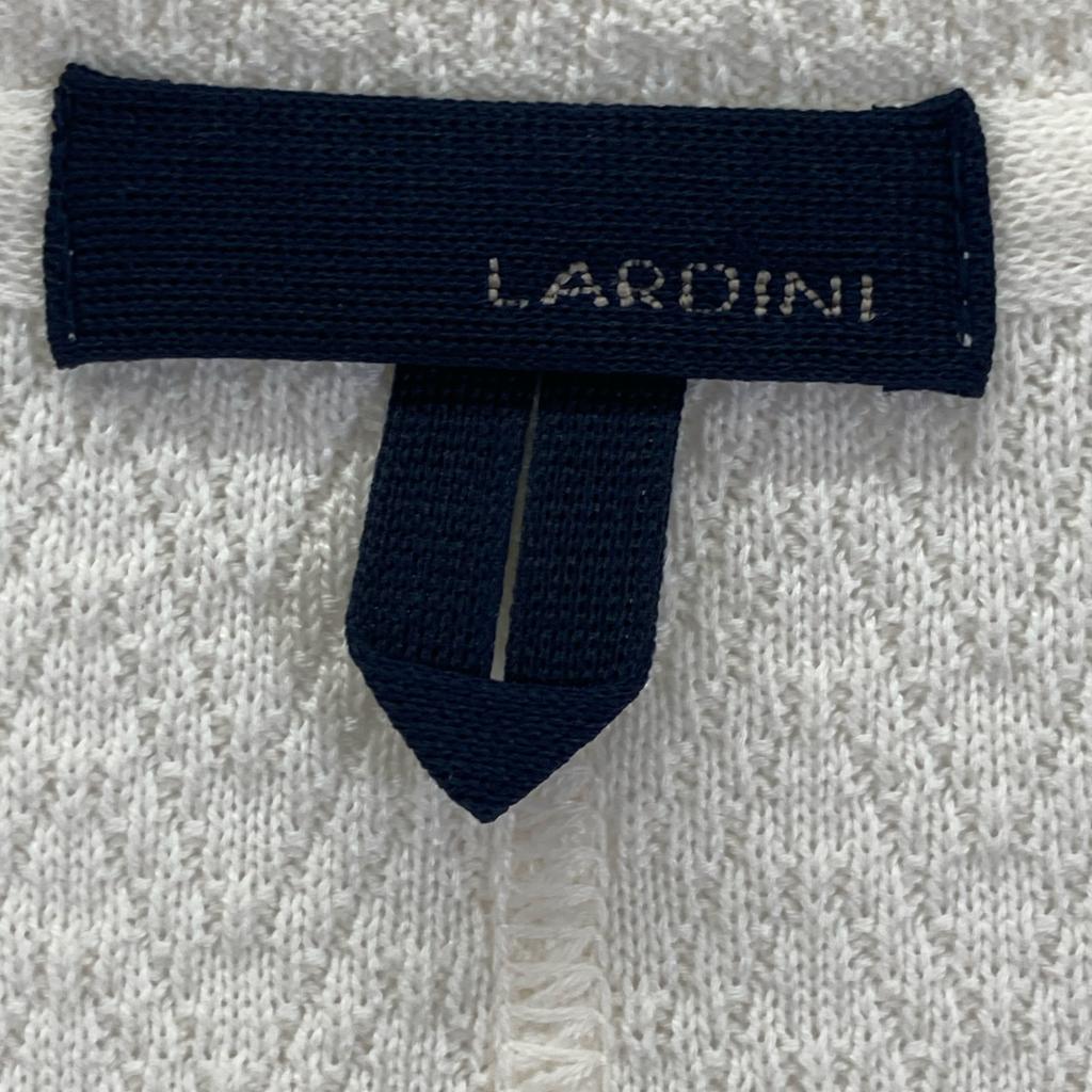 LARDINI JMLJM21 White Cotton Center Vent Double Breasted Knit Tailored Jacket Jacket M whiteUsed