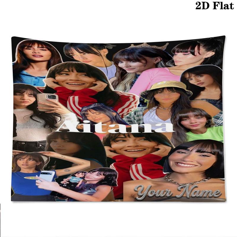 Aitana Name Wandteppich Ästhetischer Wandbehang Bedruckter Stoffdecke Dekorative Wandteppiche für Schlafzimmer Wohnzimmer Heimdekoration
