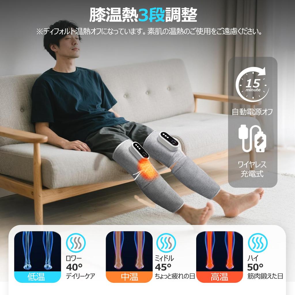 Calf Relaxer - Ideal for Calves, Knees, and Thighs. Wireless, 3 Modes, 3 Intensity Levels, Cordless, Rechargeable, 15-Minute Timer, Adhesive, Adjustab