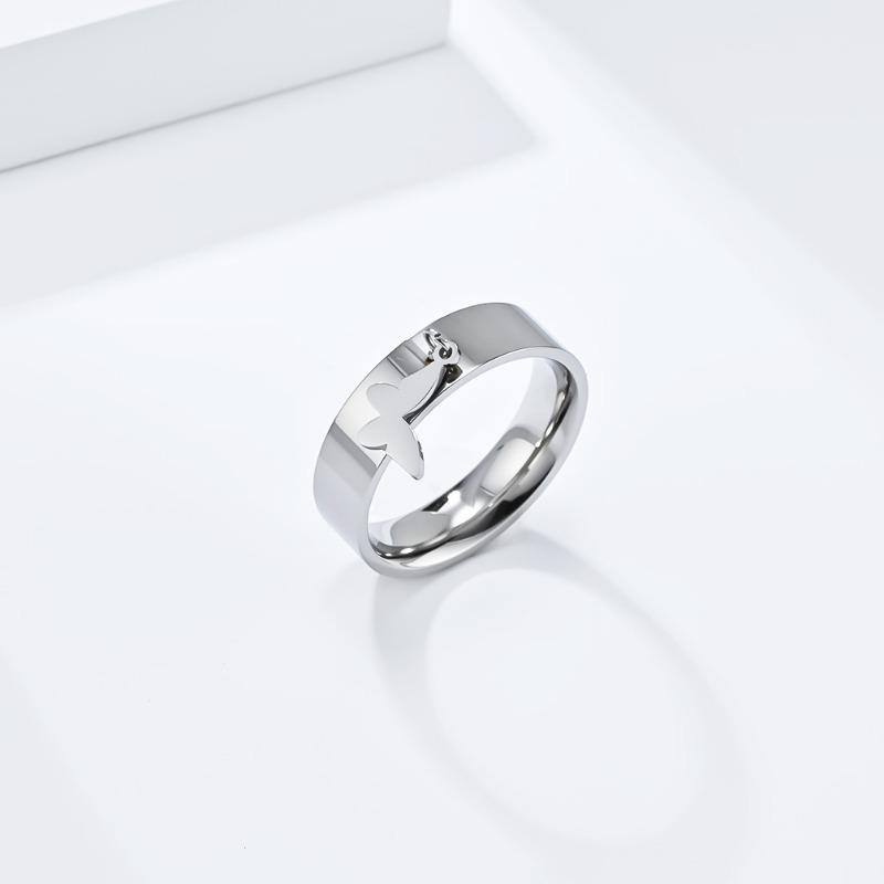 Inel de titan unisex Star Moon Butterfly Cross pentru bărbați și femei Bijuterii stivuite Inele personalizate pentru copii