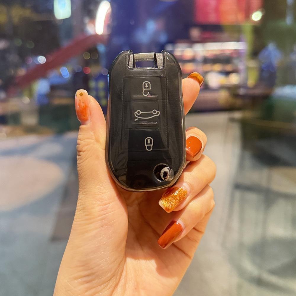 TPU Car Flip Key Case Cover Shell for Peugeot 208 308 408 508 2008 3008 4008 5008 for Citroen C3 C4 CACTUS C6 C8 Accessories