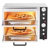 Pizza Oven Electric, 18" Double-Deck Commercial Countertop Pizza Oven, 842°F Max Temp, Indoor Pizza Maker with Thermometer, Independent Upper & Lower