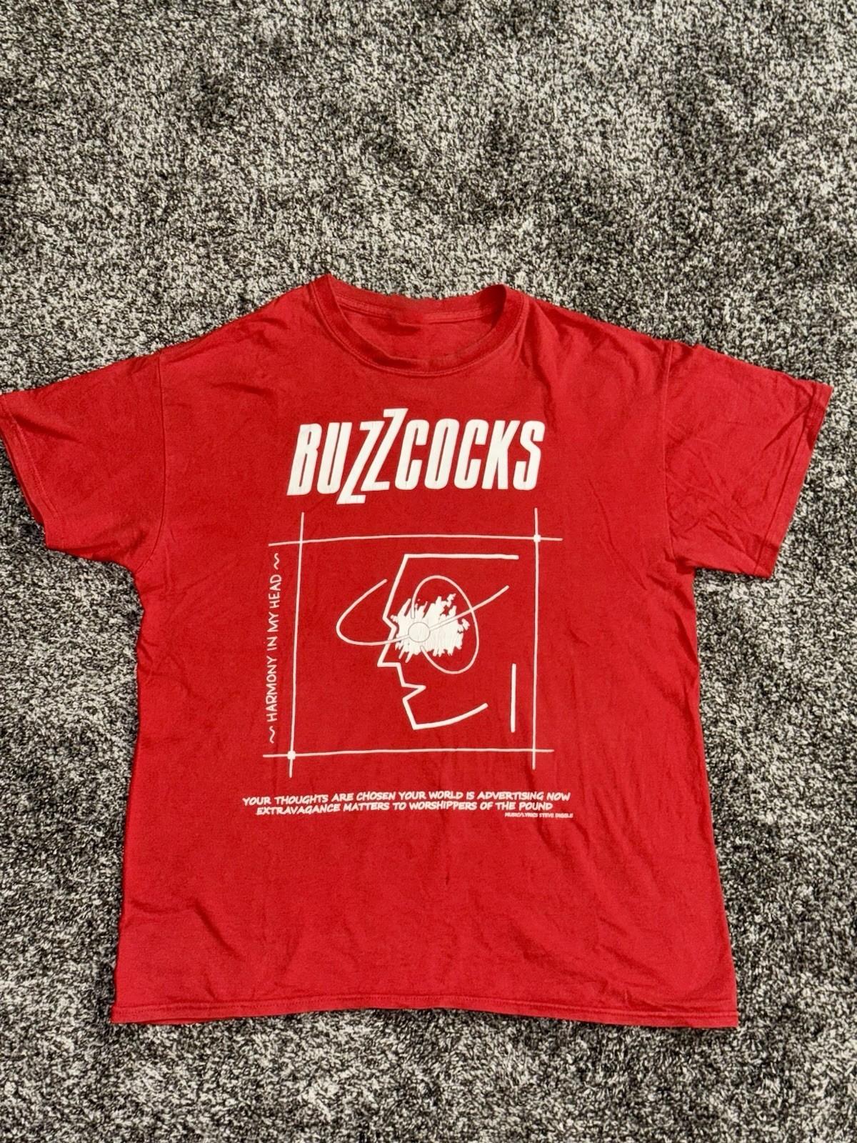 Vtg Buzzcocks Harmony In My Head T-Shirt Red Tee UR180 FREE SHIPPING M