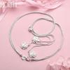 925 Sterling Silver 20-inch Snake Chain Rose Fashion Necklace Wedding Jewelry