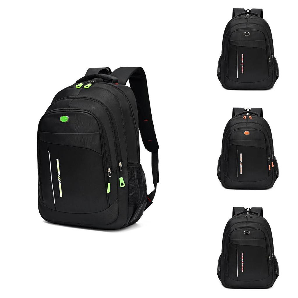 Oxford Cloth Unisex Travel Backpack With Letter Stripe Pattern For Commuting And School Use