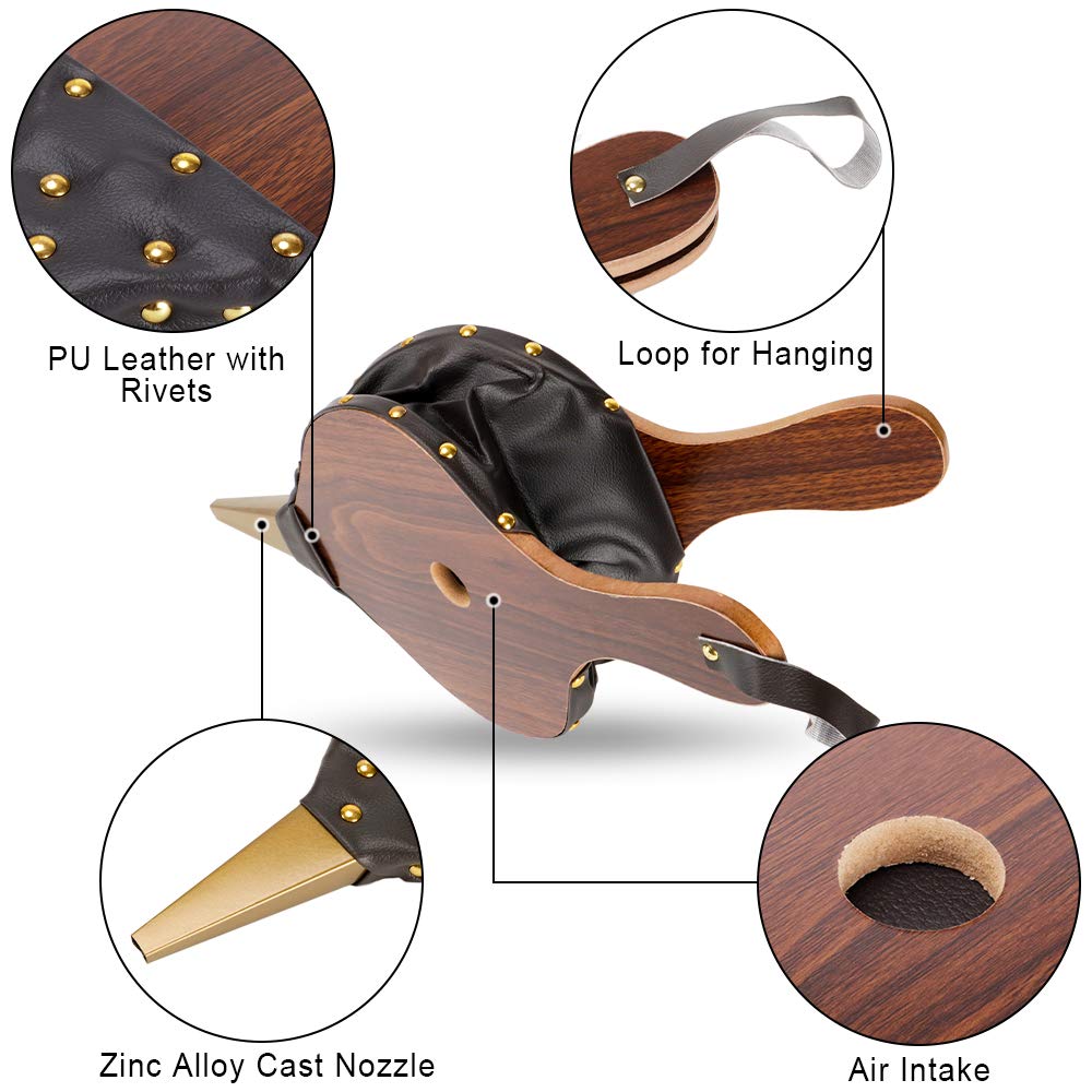 Portable Fireplace Blower Bellows Hand Wooden Vintage Antique Traditional Blowe Barbecue Supplies Large Medium and Small Sizes