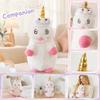 Plush Stuffed Animal Unicorn Toy Soft Plush Doll with Spiral Eyes and Golden Horn for Kids and Collectors