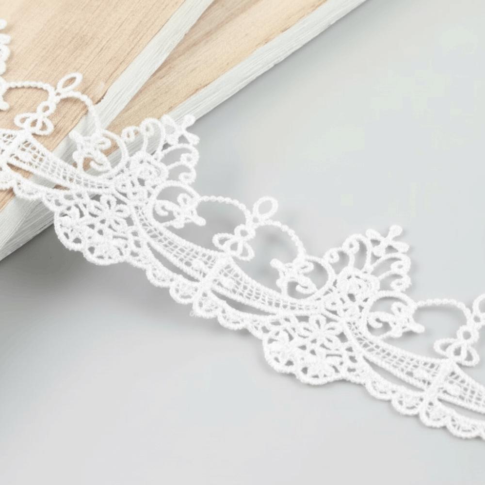

15 Yard Black/White Embroidery Lace Fabric Openwork Pattern Circular Shape Circular Embroidery Lace Floral Design Length-15 Yard
