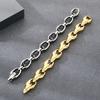 18mm Solid Stainless Steel Crab Claw Bracelet Men‘s Distinctive Polished Gold Color Jewelry Kpop Demon Hunter Accessories