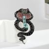 Light Luxury Rhinestone Snake Brooches Cobra Snake Lapel Pin Casual Zodiac Snake Brooch  Men