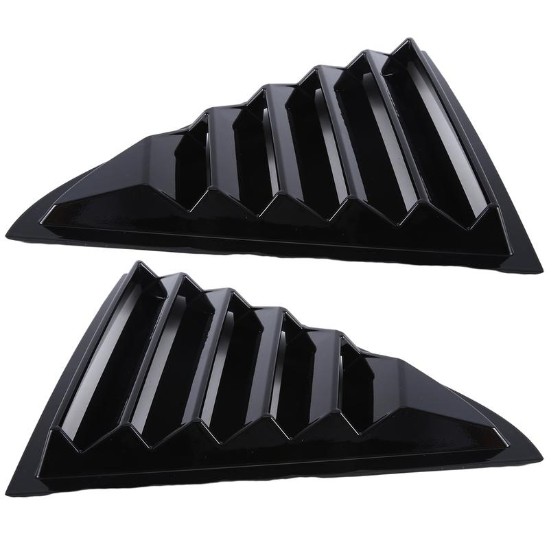 For Chrysler 300C 2011- Car Rear Louver Window Side Shutter Cover Trim Sticker Vent Scoop ABS Carbon Fiber Style Gloss Black