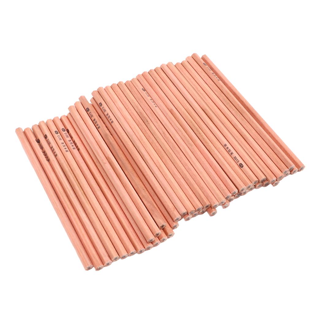 50pcs HB Pencil Hexagonal Rod Wood Carbon Portable Clear Handwriting Sketching Pencils for Writing Drawing