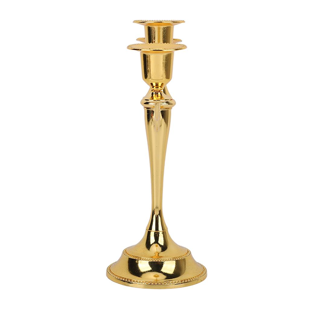 Metal Candle Holder 3 Arms High Gloss Retro Exquisite Candlestick Holder for Dining Tables Wedding Decoration