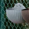 AEE4-Wall Flower Pots Wall-Mounted Flower Pots Semi-Circular Fence Flower Pots With Drainage Hooks
