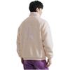 Calvin Klein Letter Embroidery Faux Shearling Stand Collar Jacket Men Jacket Off-White J324346-ACF