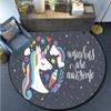 Mermaid Unicorn Print Rug Cartoon Round Rug Kitchen Bedroom Rug Kids Room Play Mat Kids Play Mat Home Decor