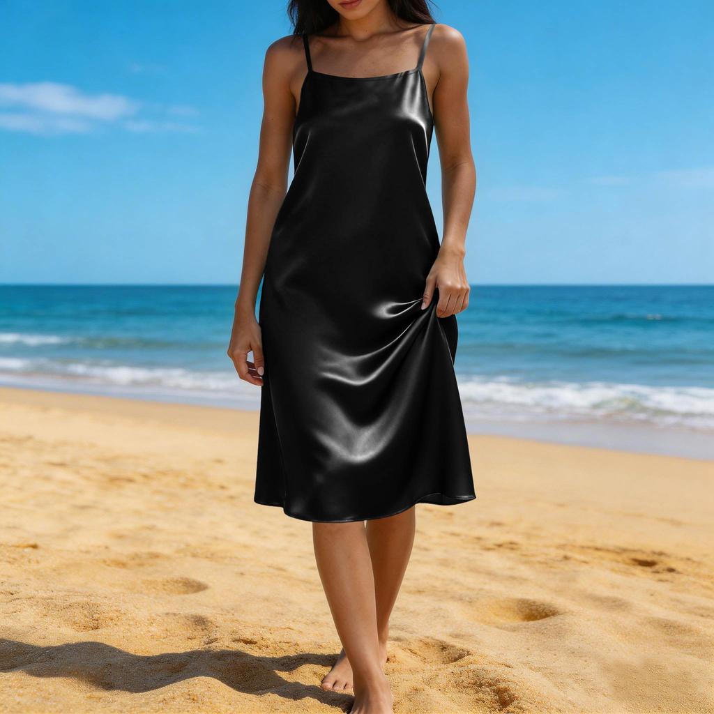 Women's Backless Strapless Dresses, Backless Loungewear Dress, Sleeveless, House Dress, Long Dress With Back Bow