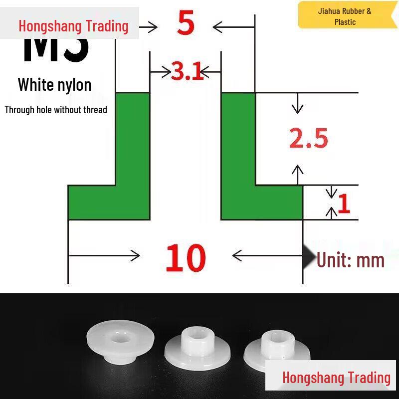 Step T-Shaped Nylon Insulating Bushing Washer, M3-M35 Thread Protection Spacer