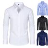 Herren Langarmshirt Einfarbig Schlank Mode Business Casual Herrenbekleidung