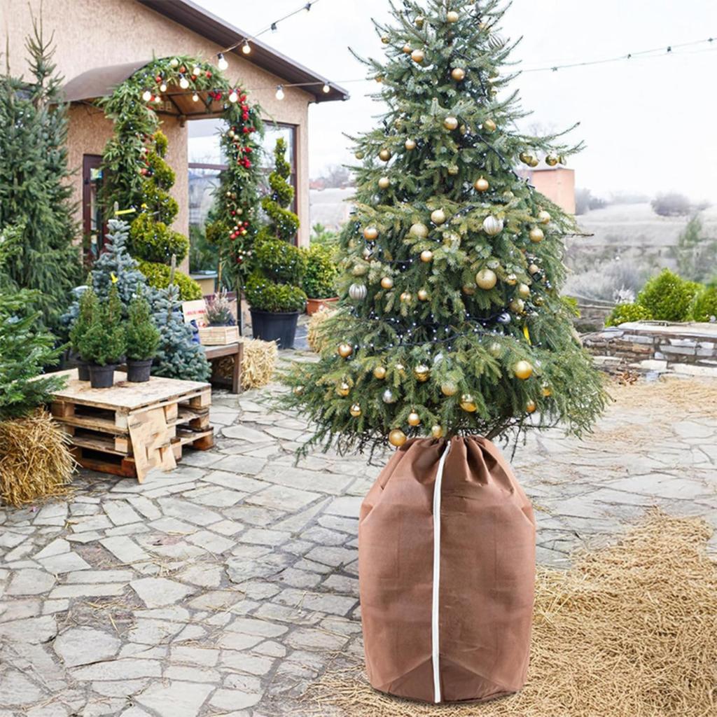 Potted Plant Winter Protector With Zipper Drawstring Potted Plant Antifreeze Bag Winter Flower Pot Insulation Cover