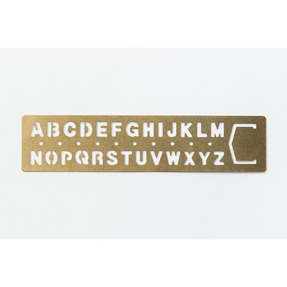 Travelers Company Midori Messing Schablone Lesezeichen Alphabet 42169006