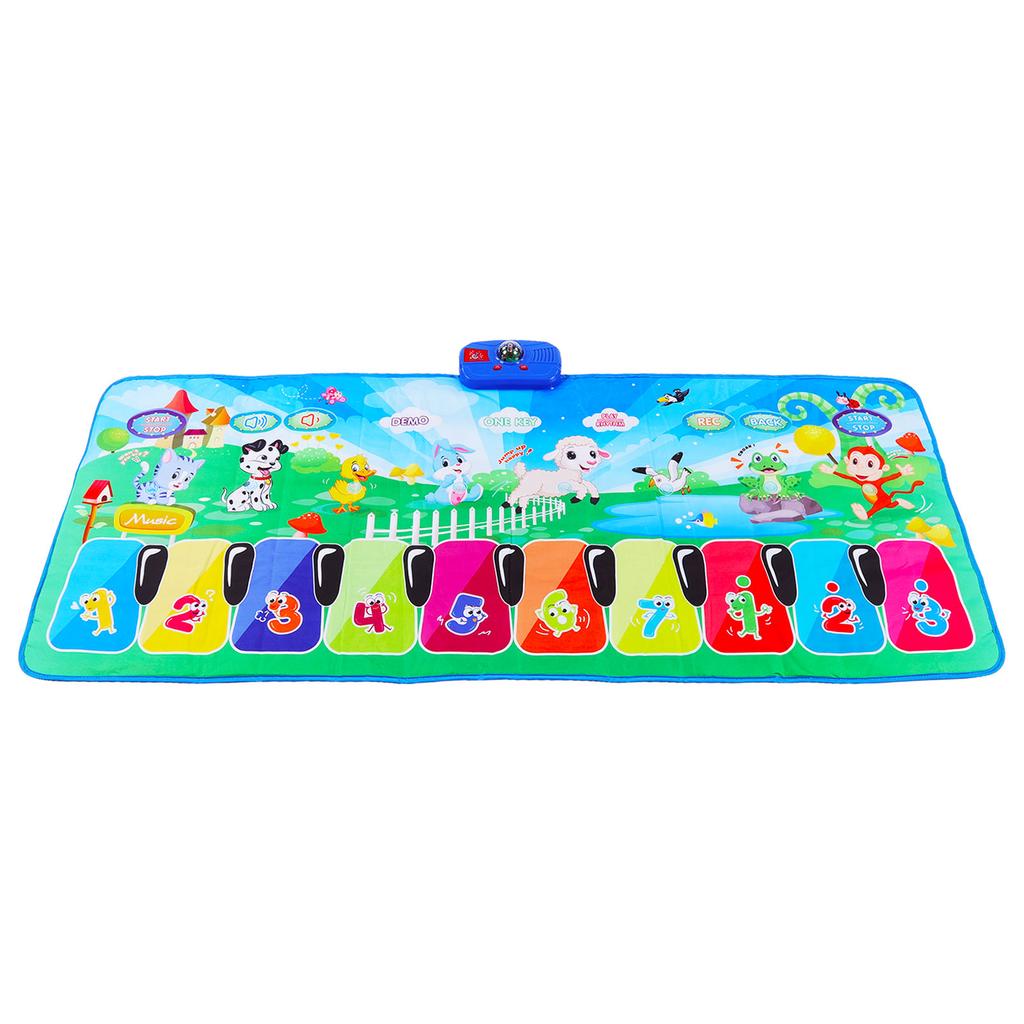 10 Tasten Musikmatte Tragbare Baby Tier Muster Fuß Musik Klavier Matte Spiel Tanzmatte Musik