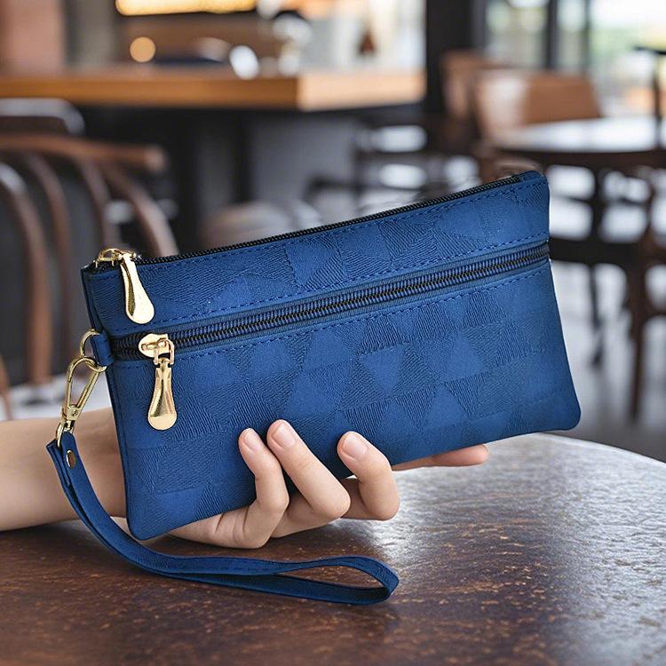 

Women s Minimalist Lightweight Wallet, Clutch Bag, Card Holder, Coin Purse 20 * 11 * 1.5CM синій