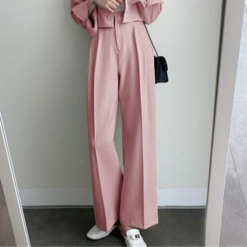 Women's Khaki Summer Suit Set: High Waist, Slimming Straight-Leg Pants, Professional Slim Fit, Versatile Temperament