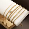 6pcs Gold Color Heart Crystal Beaded Bracelet Set For Women Vintage Minimalist Stretch Bead Ball Bracelets Daily Jewelry Gifts