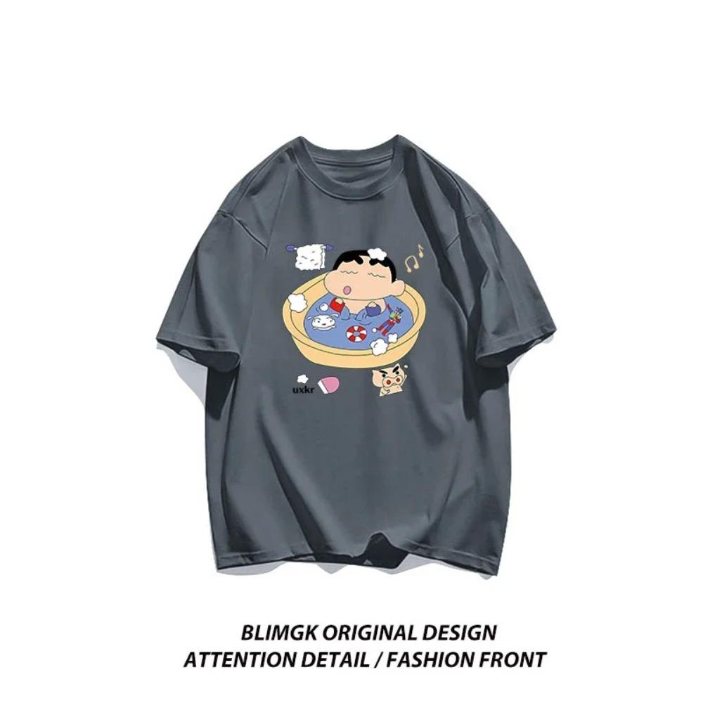 Crayo.n Xiaoxin Is Taking A Bath Womans T Shirt Cotton Leisure Tee Clothing Anime Cool T-Shirts Outdoor Popular Short Sleeved