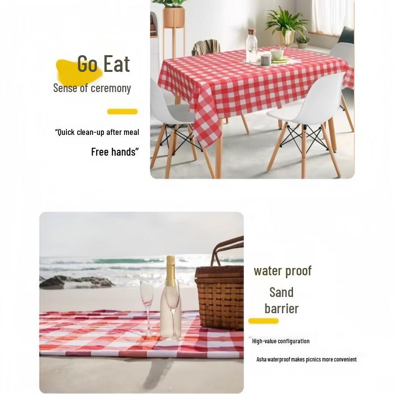 Waterproof Disposable Plaid Tablecloth for Outdoor Use