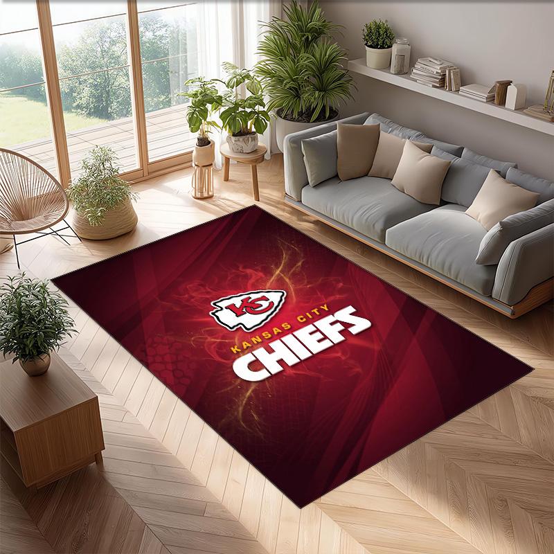 Tappeto in Velluto di Cristallo Kansas City Chiefs Morbido Anti?Tappetino Antiscivolo Comodo per Casa Soggiorno Camera da Letto Tappeto Decorativo