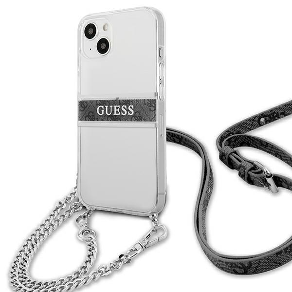Guess Guhcp13Skc4Gbsi Iphone 13 Mini5,4 Transparent Hardcase 4G Grey Strap Silver Chain