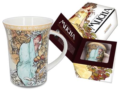 Tazza in Porcellana Alfons Mucha Inverno Le Quattro Stagioni Regalo Per Lei