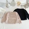 Babytoppar 2022 höst baby stickade tröjor pullover bas toppar barn topp beige tröja