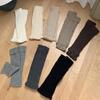 1 Pair Fashionable Women Cable Knitted Leg Warmers Calf Socks Solid Color Stretchy Boot Covers for Office and Casual Use