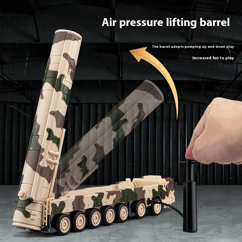 1/50 Scale Kids' Miniature DF-31 Missile Launcher Truck Model with LED Lights - Playful Military Display Toy for Boys & Collectors