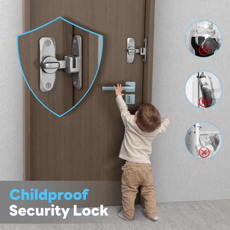 90/180 Degree Flip Door Lock Sliding Door Latch Zinc Alloy for Home Security Gate Anti-Theft Door Bolts Hardware