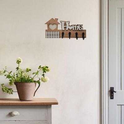 Wooden Hooks, Wooden Key Hooks, Entrance Hall Wall Decoration, Non-drilling Storage Rack Hooks