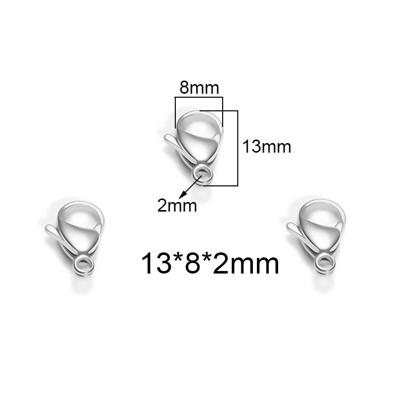 Semitree 25Pcs Stainless Steel Gold Black Lobster Clasps Jewelry Findings DIY Necklace Bracelet Making Accessories 9/10/12/15MM