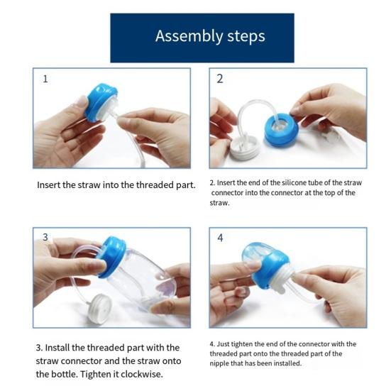 Hands-Free Baby Bottle Food-Grade PP Anti-Colic Baby Bottle Soft Nipple Non-Slip Base 240ml Adjustable Angle Feeding Bottle for Comfortable Feeding