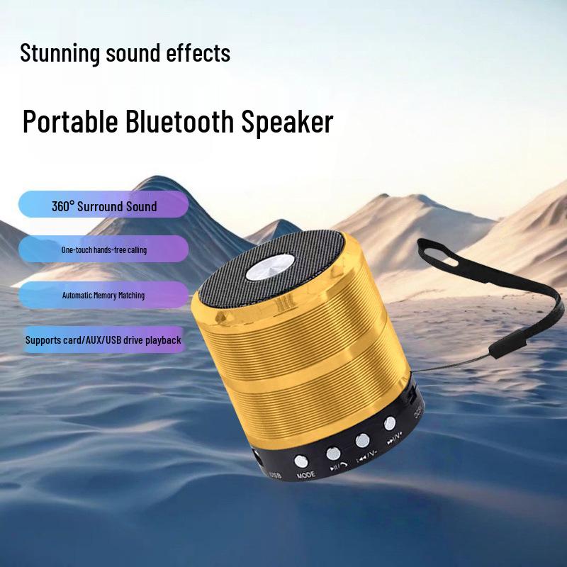 

Bluetooth Outdoor Portable Speaker, High-Quality Sound, Hands-Free Calling, Compact Steel Design, Model WS-887
