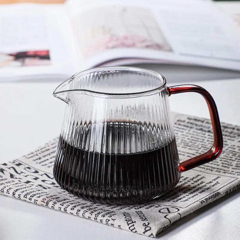 Stylish High Borosilicate Glass Coffee Pot with V-Shaped Spout -  for Pour-Over Brewing and Home Coffee Rituals