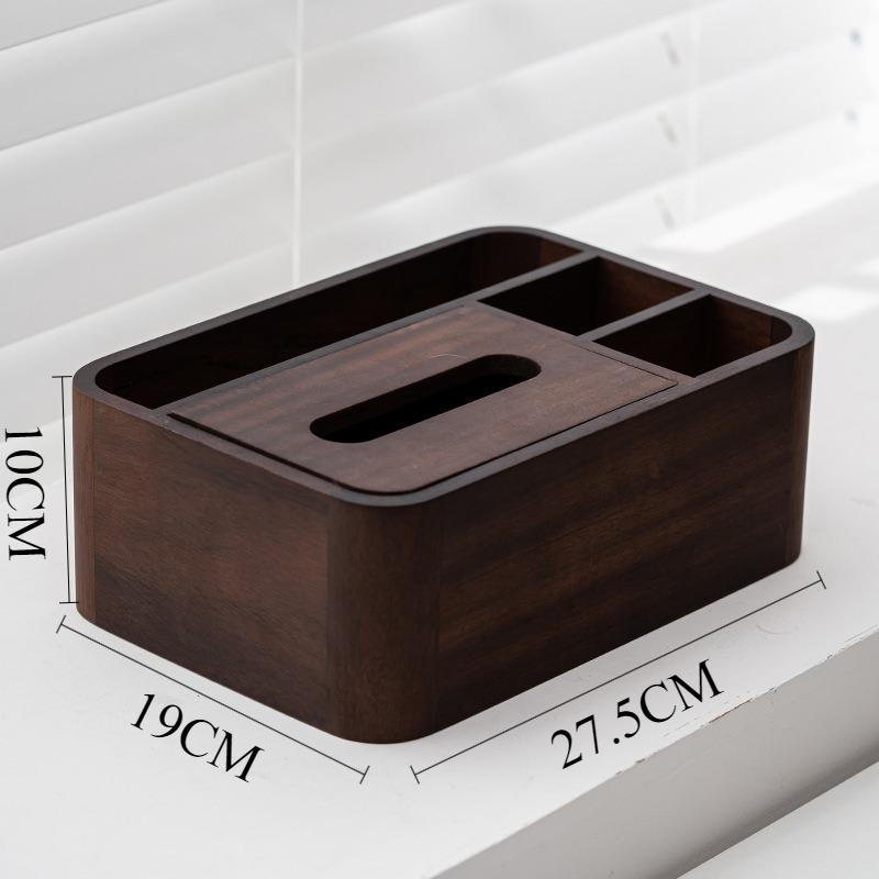 Walnut Wood Tissue Box Elegant Luxury Creative Tissue Case Rectangular Aesthetic Napkin Box Home Dining Table Storage Boxes