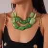 Irregular Acrylic Beaded Double-layer Necklace Exaggerated Fashion Jewelry Beaded Necklace Dopamine Color Clavicle Chain Gift